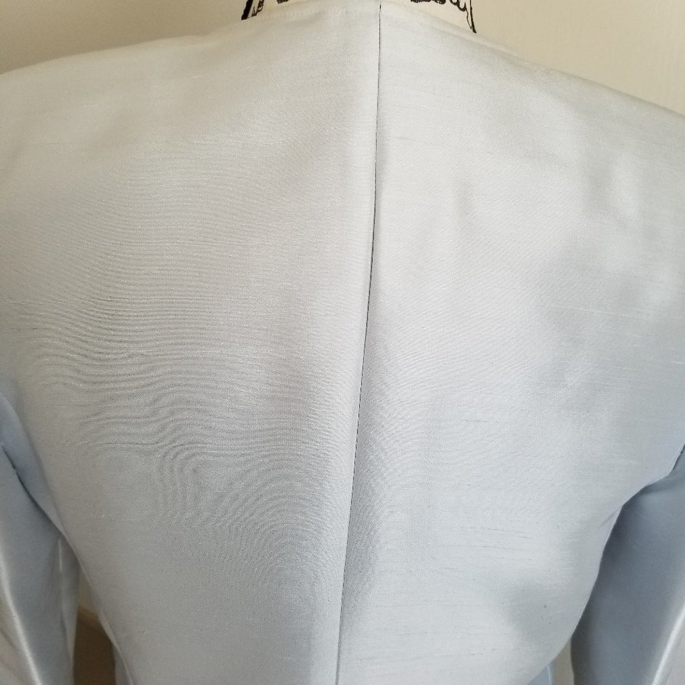 Noviello Bloom Suits Silver Shantung Silk Suit - Picture 7 of 14